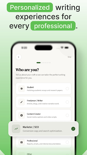Personalized writing setup inside Stealth Writer